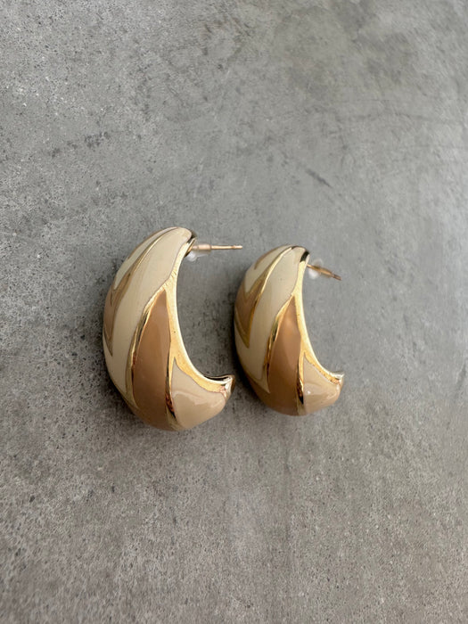1990's Givenchy Large Half Moon Earrings