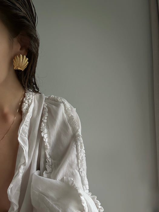1990's Nina Ricci Shell Earrings