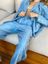 Load image into Gallery viewer, Vintage 100% Silk Light Blue Suit Set
