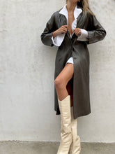 Load image into Gallery viewer, Vintage Brown Leather Trench
