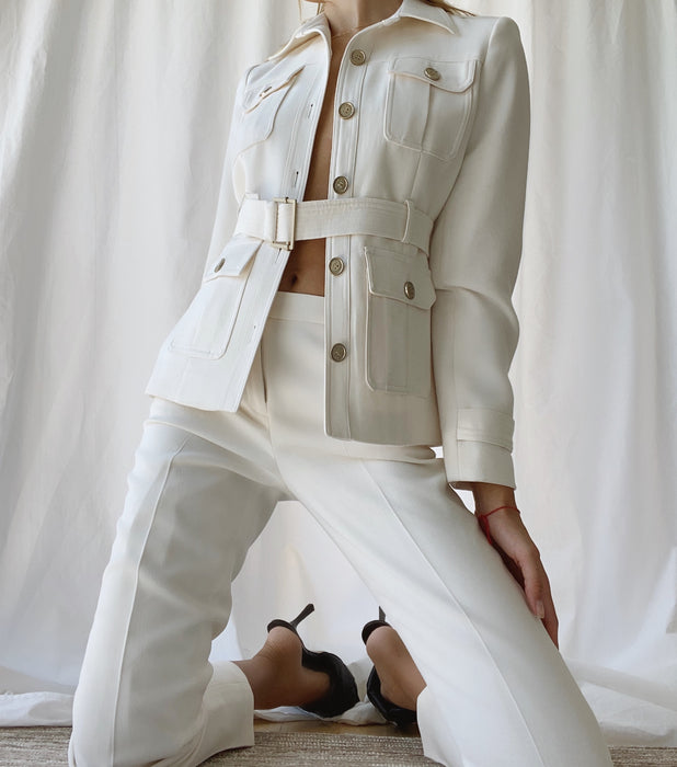 90'S SAFARI STYLE CALVIN KLEIN SUIT