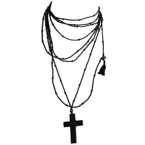 Gucci Tom Ford Runway 2002 Ebony Cross Beaded Necklace
