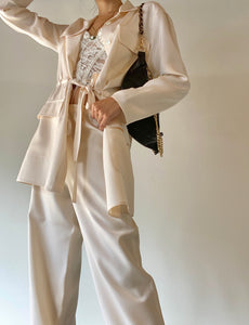 Genny 100% Silk Pant and Blazer Set