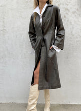 Load image into Gallery viewer, Vintage Brown Leather Trench
