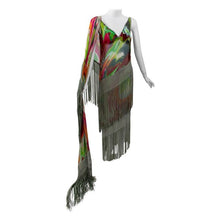 Load image into Gallery viewer, Missoni Runway 2004 Silk Colorful Fringe Scarf / Cape Dress
