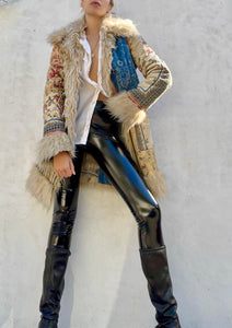 RARE Vintage Just Cavalli Faux Fur Suede Coat