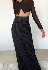 RARE Jean Paul Gaultier Femme Navy Blue Pin Stripe Skirt
