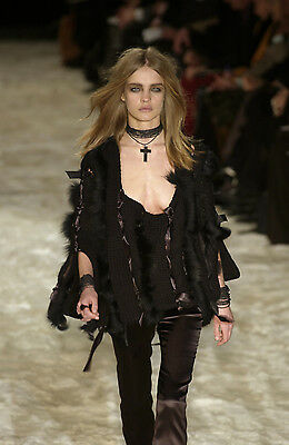 Gucci Tom Ford Runway 2002 Ebony Cross Beaded Necklace