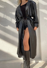 Load image into Gallery viewer, Vintage Long Leather Trench 100% leather
