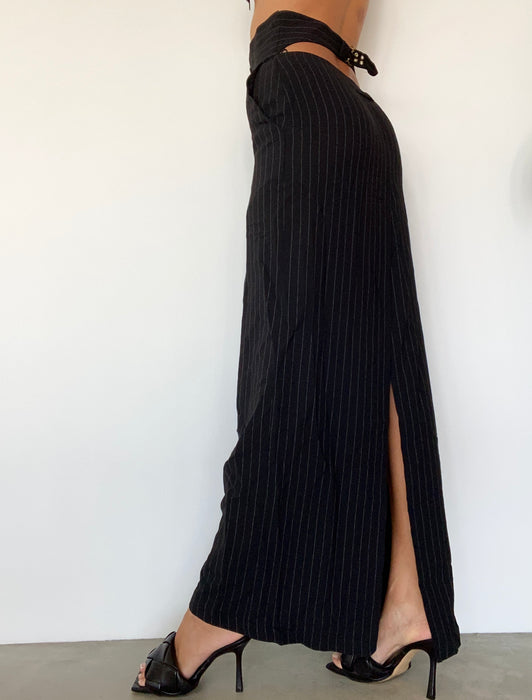 RARE Jean Paul Gaultier Femme Navy Blue Pin Stripe Skirt