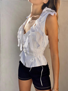 Anne Fontaine French Ruffled Blouse