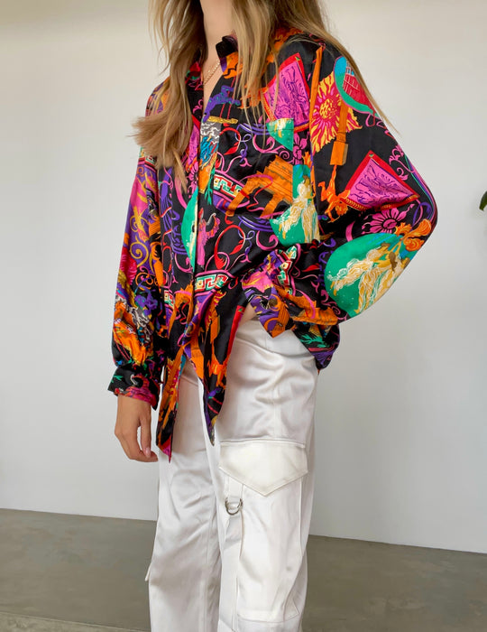 Vintage Alberto Mikali 100% Silk Blouse