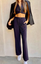 Load image into Gallery viewer, Vintage HERMÈS Navy Silk Pin-Striped Slacks
