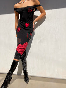 1990s Moschino Heart & Sequin Dress villa amour vintage 1990s Moschino Heart & Sequin Dress villa amour vintage