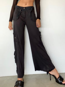Dior Galliano Silk Cargo Pants From Spring 2003