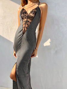 GIANNI VERSACE Silk Pinstripe Dress