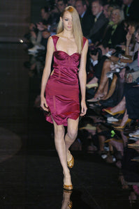 Gucci S/S 2005 Runway Bustier Open Cutout Back Silk Dress