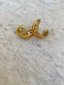 Vintage Chunky Curved Mesh Earrings