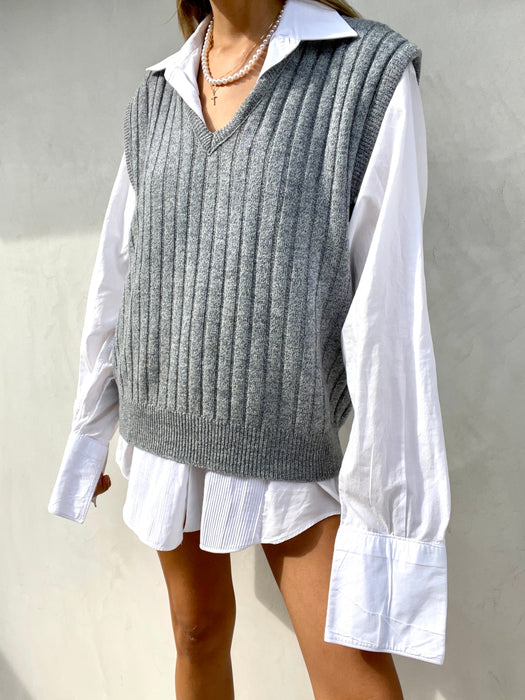Vintage Oversized Knit Vest