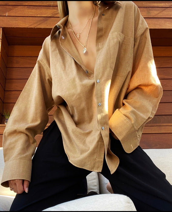 YVES SAINT LAURENT OVERSIZED LONG SLEEVE BUTTON DOWN