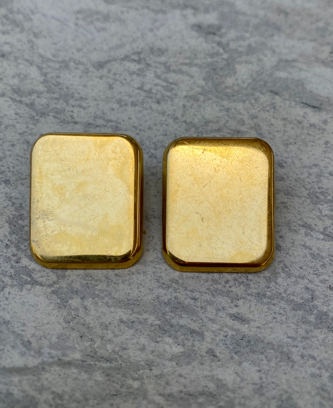 Minimalist Gold Tone Square Studs