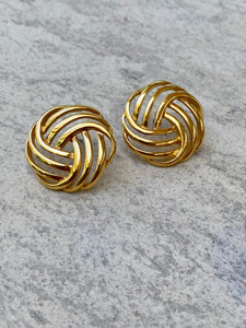 Gold Tone Knotted Stud