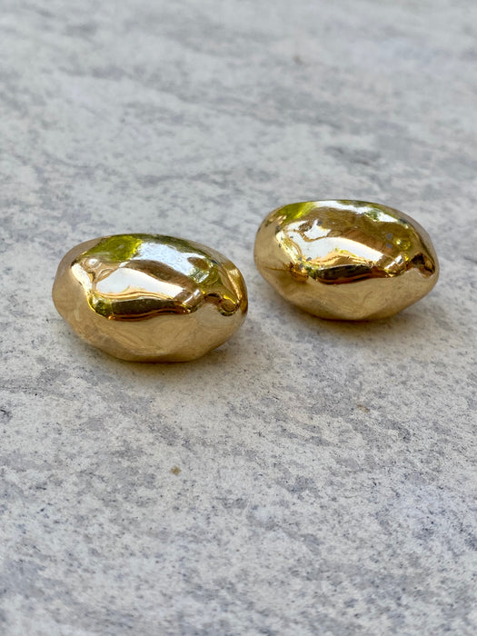 Gold Tone Oval Hoops