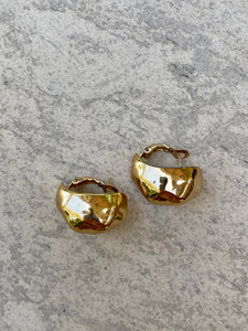 Gold Tone Oval Hoops