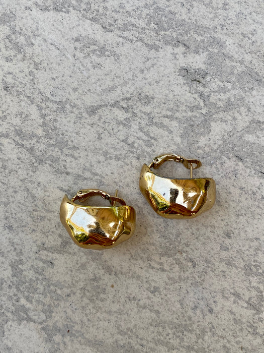 Gold Tone Oval Hoops