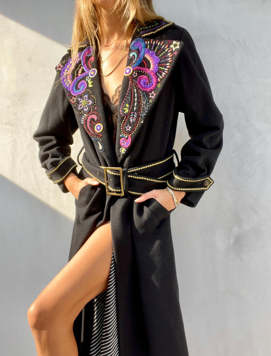 GIANNI VERSACE Printed Coat with Belt