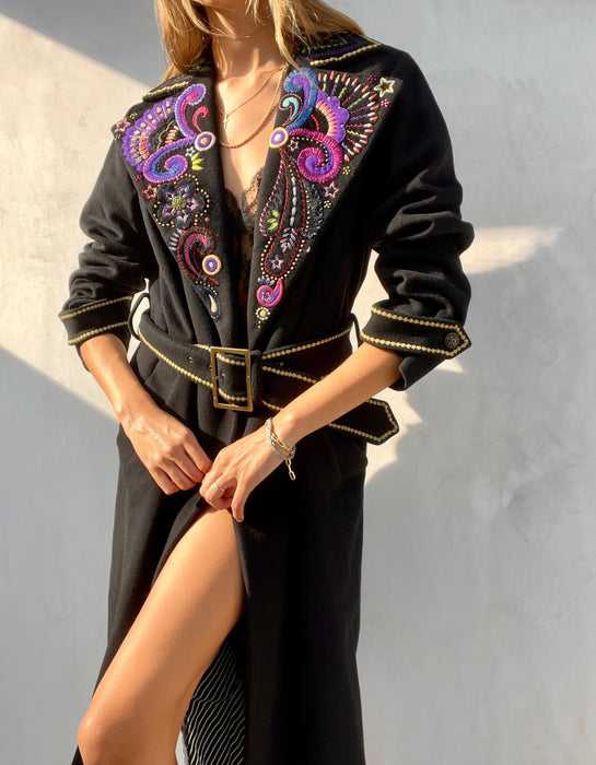 GIANNI VERSACE Printed Coat with Belt