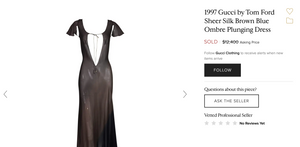 Vintage 1997 Gucci by Tom Ford Sheer Silk Brown Blue Ombre Dress