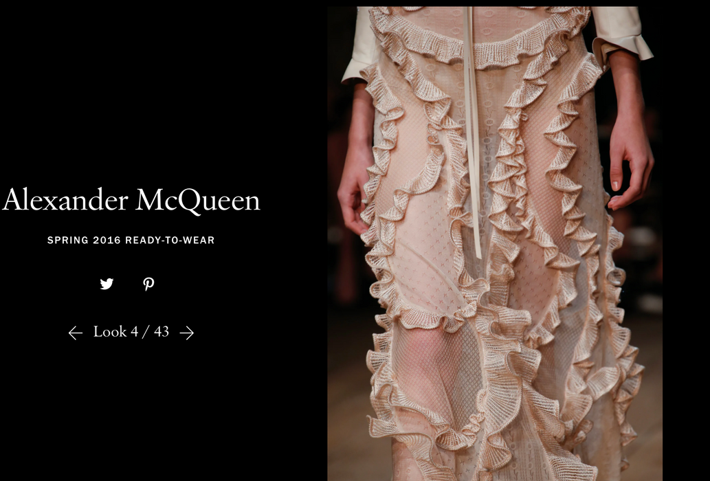 Spring 2016 Alexander McQueen Runway Ruffle Gown