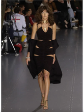 Load image into Gallery viewer, RARE 2003 DOLCE &amp; GABBANA BLACK CUTOUT RUNWAY DRESS LOOK 9
