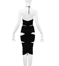 Load image into Gallery viewer, RARE 2003 DOLCE &amp; GABBANA BLACK CUTOUT RUNWAY DRESS LOOK 9

