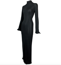 Load image into Gallery viewer, S/S 1998 Gucci by Tom Ford High Neck Black Bodystocking Maxi Dress
