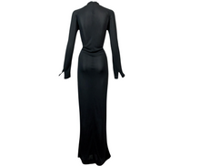 Load image into Gallery viewer, S/S 1998 Gucci by Tom Ford High Neck Black Bodystocking Maxi Dress
