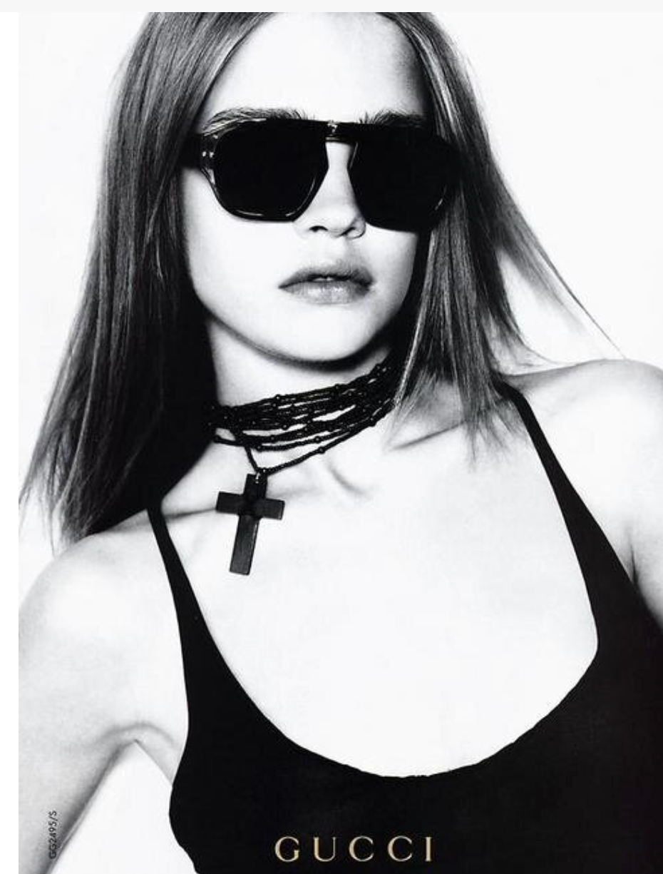 Gucci Tom Ford Runway 2002 Ebony Cross Beaded Necklace