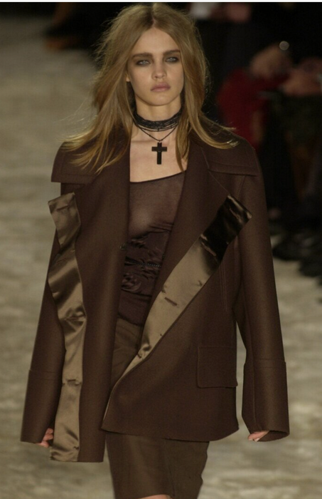 Gucci Tom Ford Runway 2002 Ebony Cross Beaded Necklace