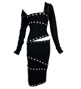 F/W 2003 Dolce & Gabbana Runway Black Snap-Up Dress