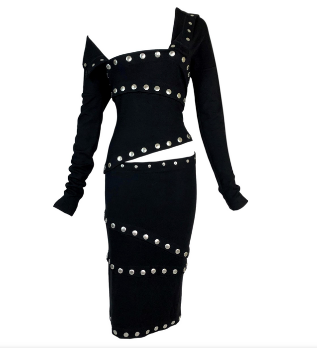F/W 2003 Dolce & Gabbana Runway Black Snap-Up Dress