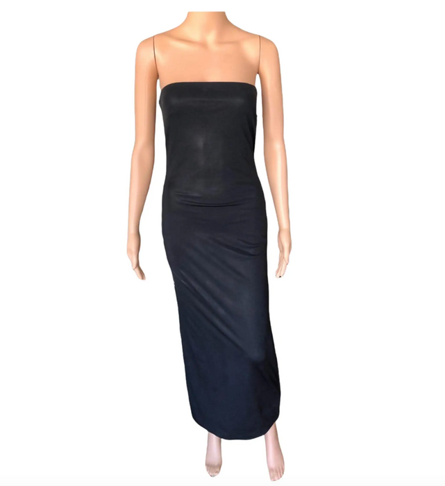 Vintage Gianni Versace S/S 1998 Runway Wet Liquid Look Cutout Gown