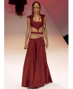 RARE S/S 2002 Jean Paul Gaultier Red Nylon Parachute Skirt
