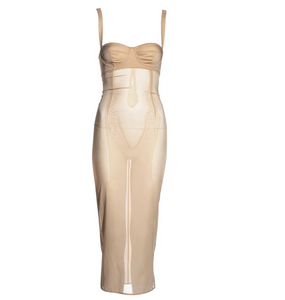 1990's Dolce & Gabbana Runway Nude Sheer Silk Bra Dress