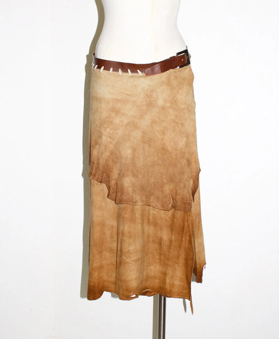 RARE Vintage Dolce Gabbana Suede Leather Skirt Set