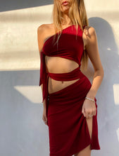 Load image into Gallery viewer, Vintage Burgundy Cutout Dress

