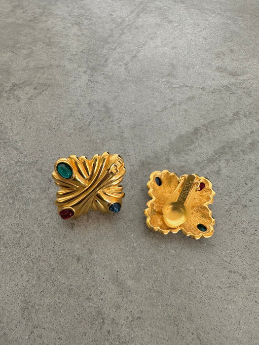 Rare 1990's Fendi Clip On Earrings