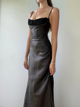 Load image into Gallery viewer, F/W 1998 Gianni Versace Runway Black Leather Long Gown
