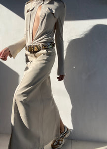 90's Dries Van Noten Beige Denim Skirt
