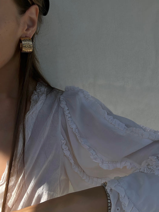 1980's Givenchy Textured Hoop Earrings